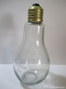 Vintage: mini botella en forma de bombilla estabanell i pahisa 75 aniversari vintage